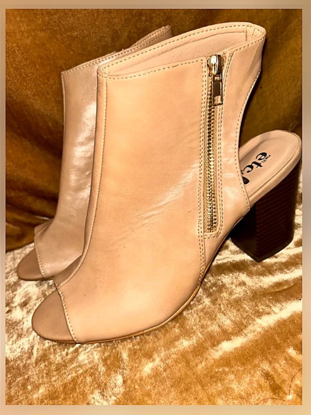 Ankle Boots Etcétera Beige With Zipper